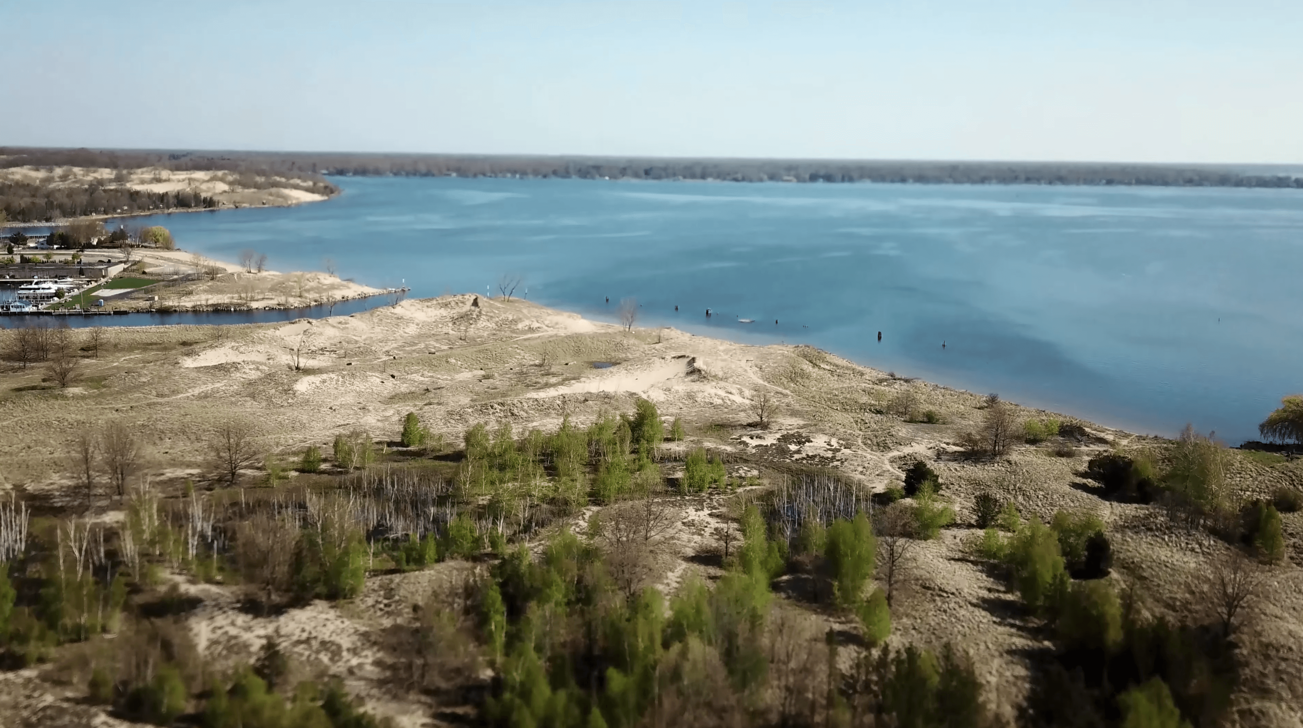 Overhead view of beach